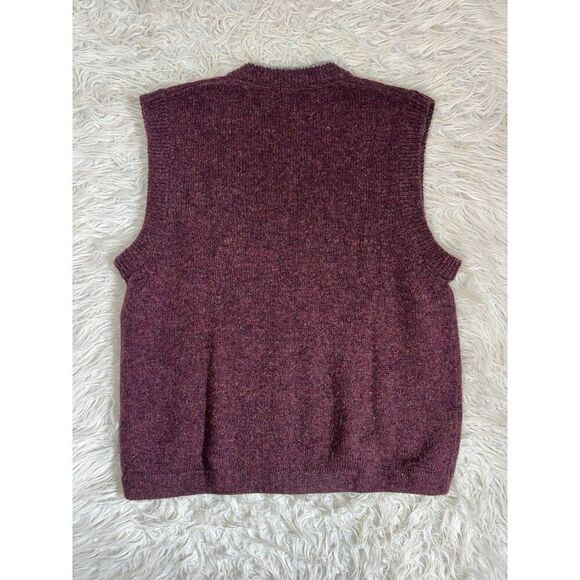 Woolrich Men’s Burgundy Red & Gray Sweater Vest 100% Wool Size XL - Picture 2 of 8